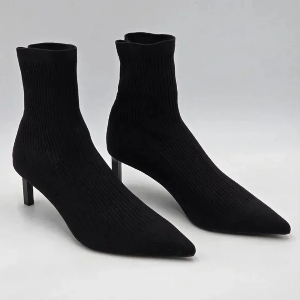 Zara Sock Pointed Toe Ankle Bootie